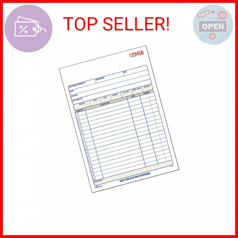 Adams Sales Order Book, 2-Part, Carbonless, White/Canary, 5-9/16 x 8-7/16 Inches