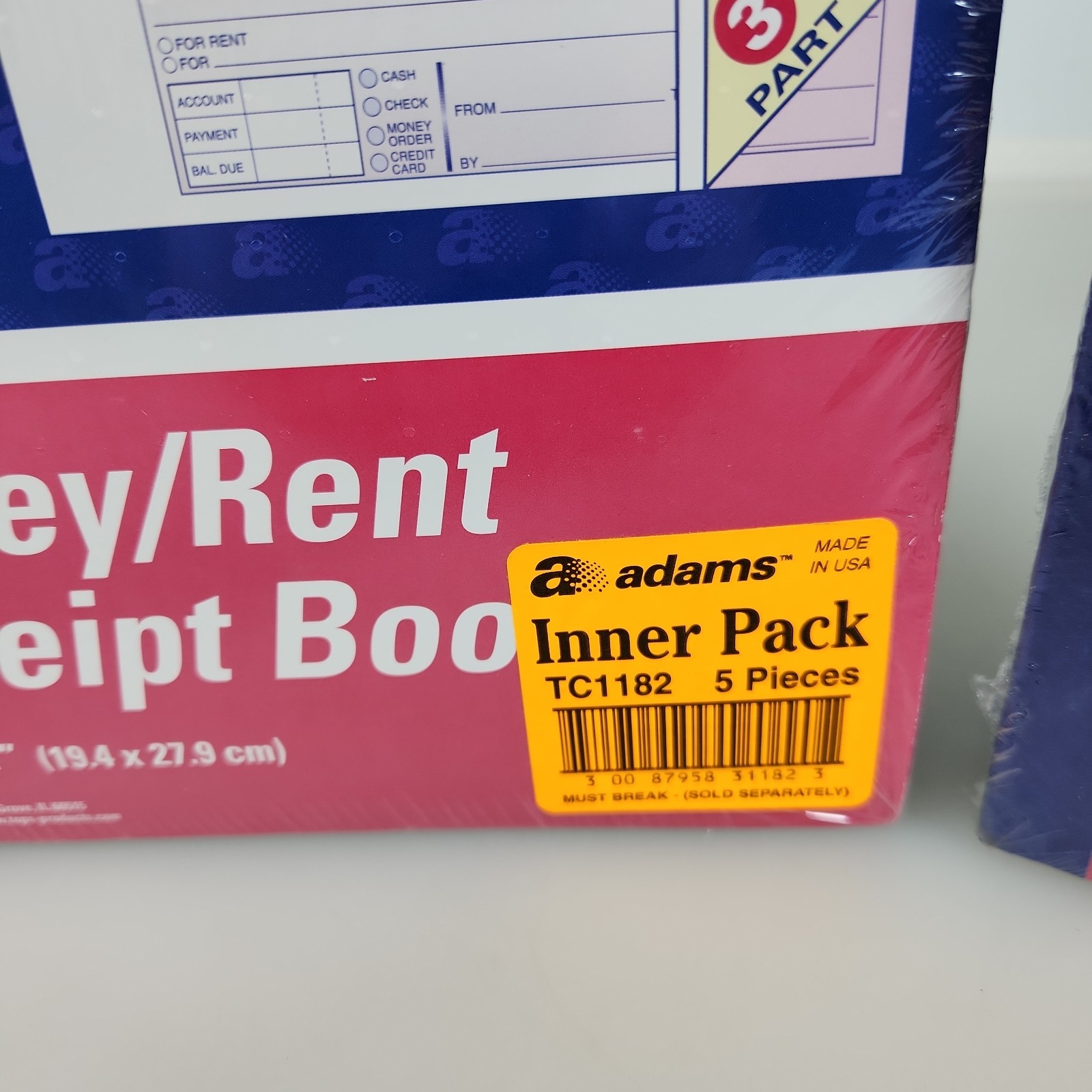 Lot 10 Adams TC1182 Money and Rent Receipt Books 3-Part Carbonless 7-5/8″x 11″