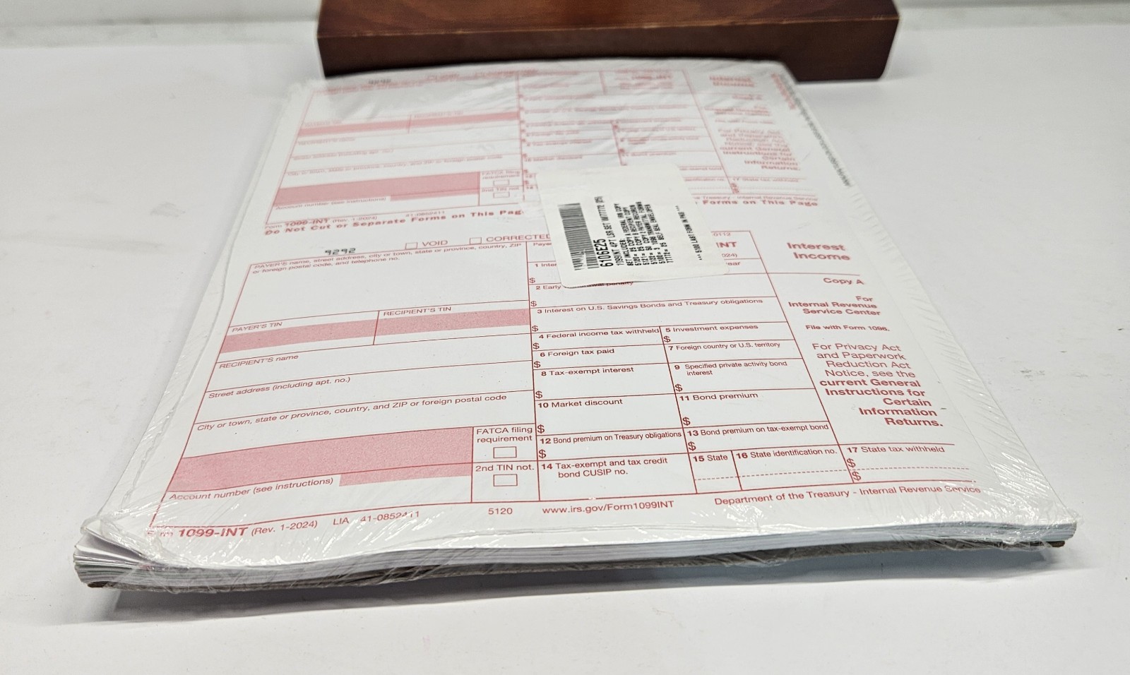 2024 1099INT 4PT LSR Set w/Sealed Envelopes – 2 Payer Records – 25 Sheet Set