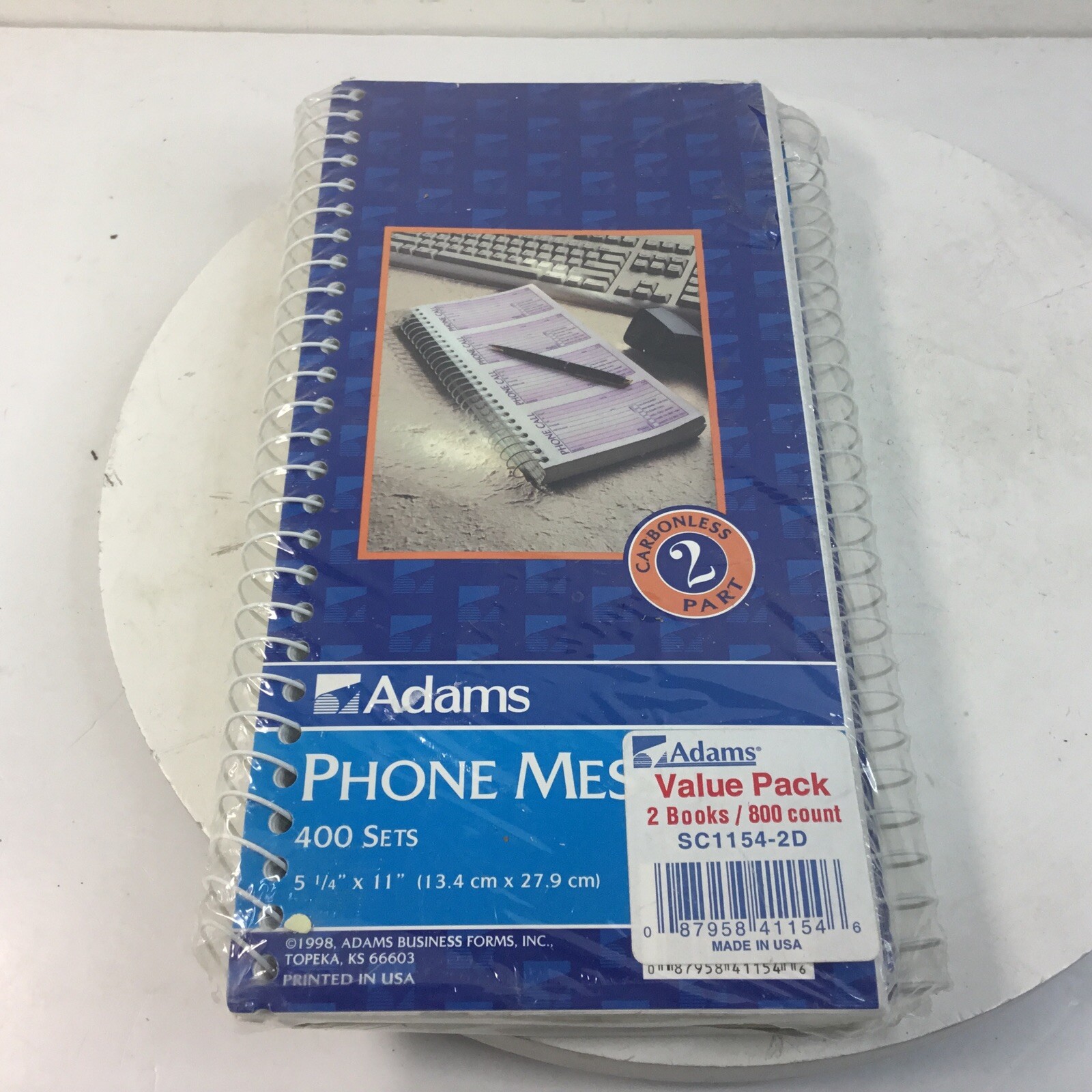 New Adams Phone Message Book 2 Carbonless Parts 2 Spiral Books 800 Sheets Total