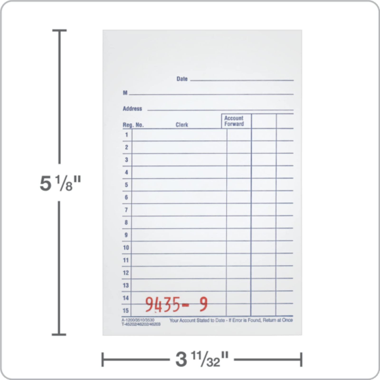 Adams General Purpose Sales Book, 2-Part, Carbonless, White/Canary, 3-11/32 x 5-
