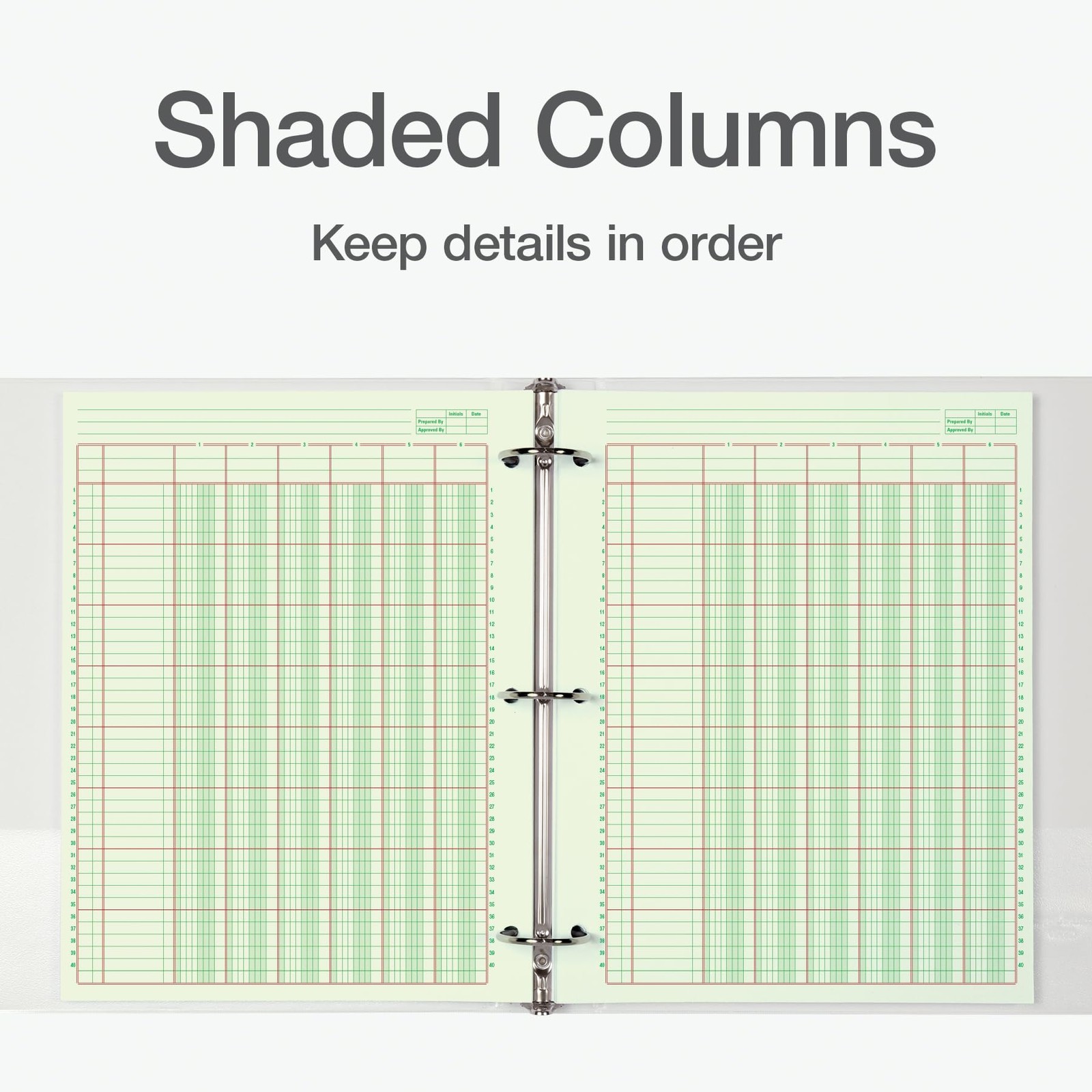 Analysis Pad, 8 1/2″ X 11″, 100 Pages (50 Sheets), 6 Columns, Green