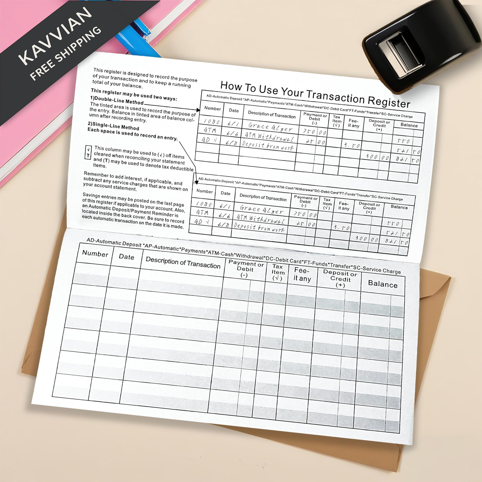 12 Pack Checkbook Register, Check Registers for Personal Checkbook, Thick…