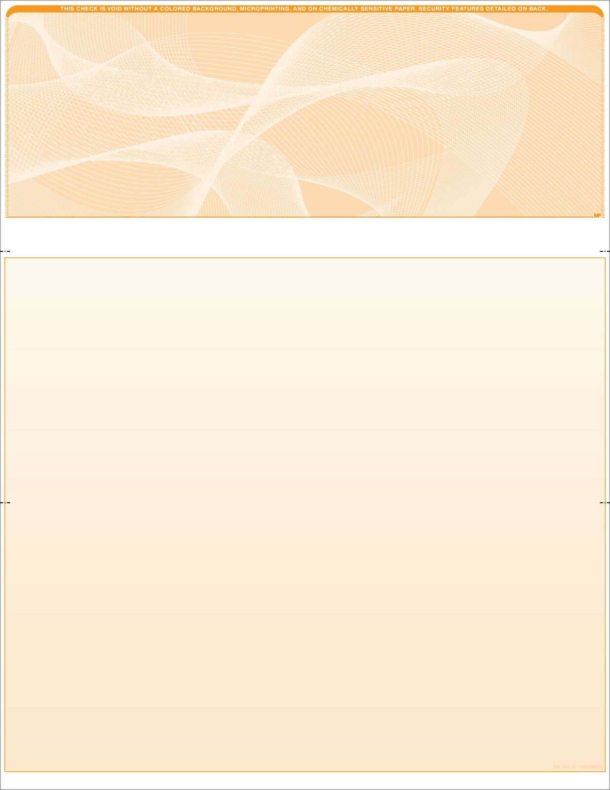 Blank Check Paper Stock-Check On Top-Versa Check – Orange Fractal – Count/500