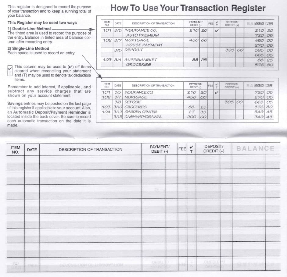 12 Check registers for Personal Checkbook – Checkbook Ledger Transaction Regi…