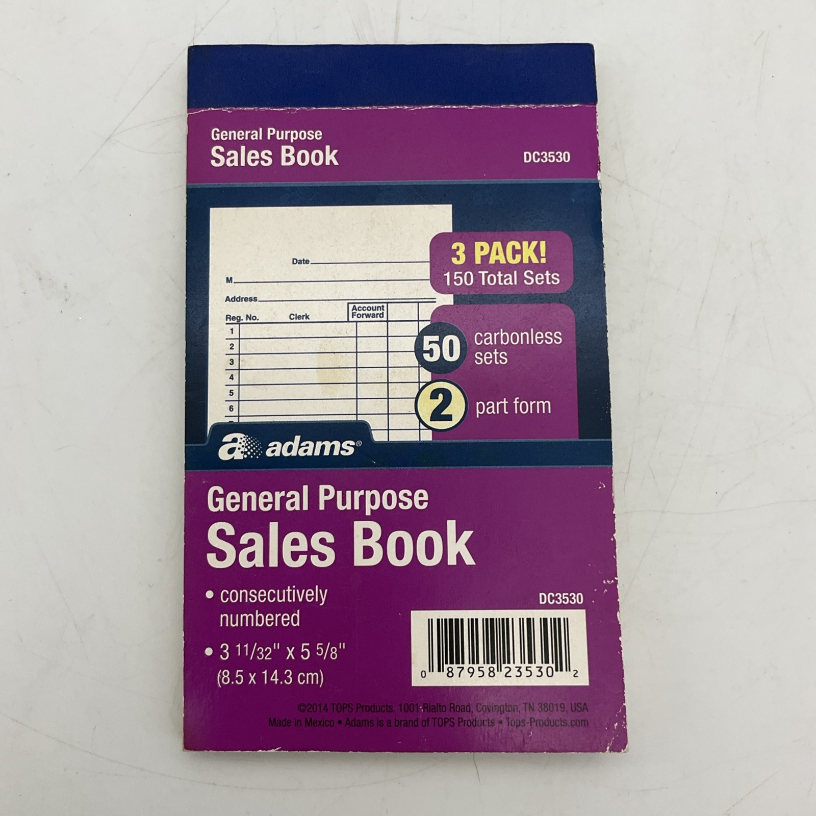 ADAMS General Purpose Sales Book with carbon 50 sets 3 11/32″ X 5 5/8″ not used