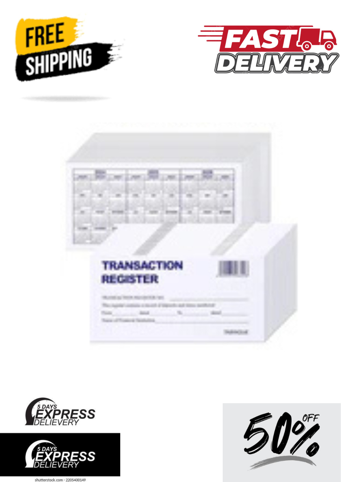 24 PCS Check Registers for Personal Checkbook, Easy to Read Checkbook Register