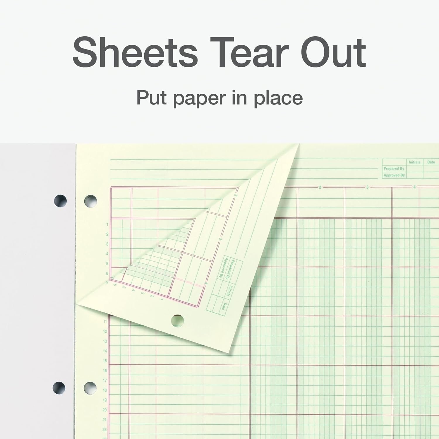 Green Columnar Ledger Pad 4 Column for Data Recording, 100 Pages, Soft Cover