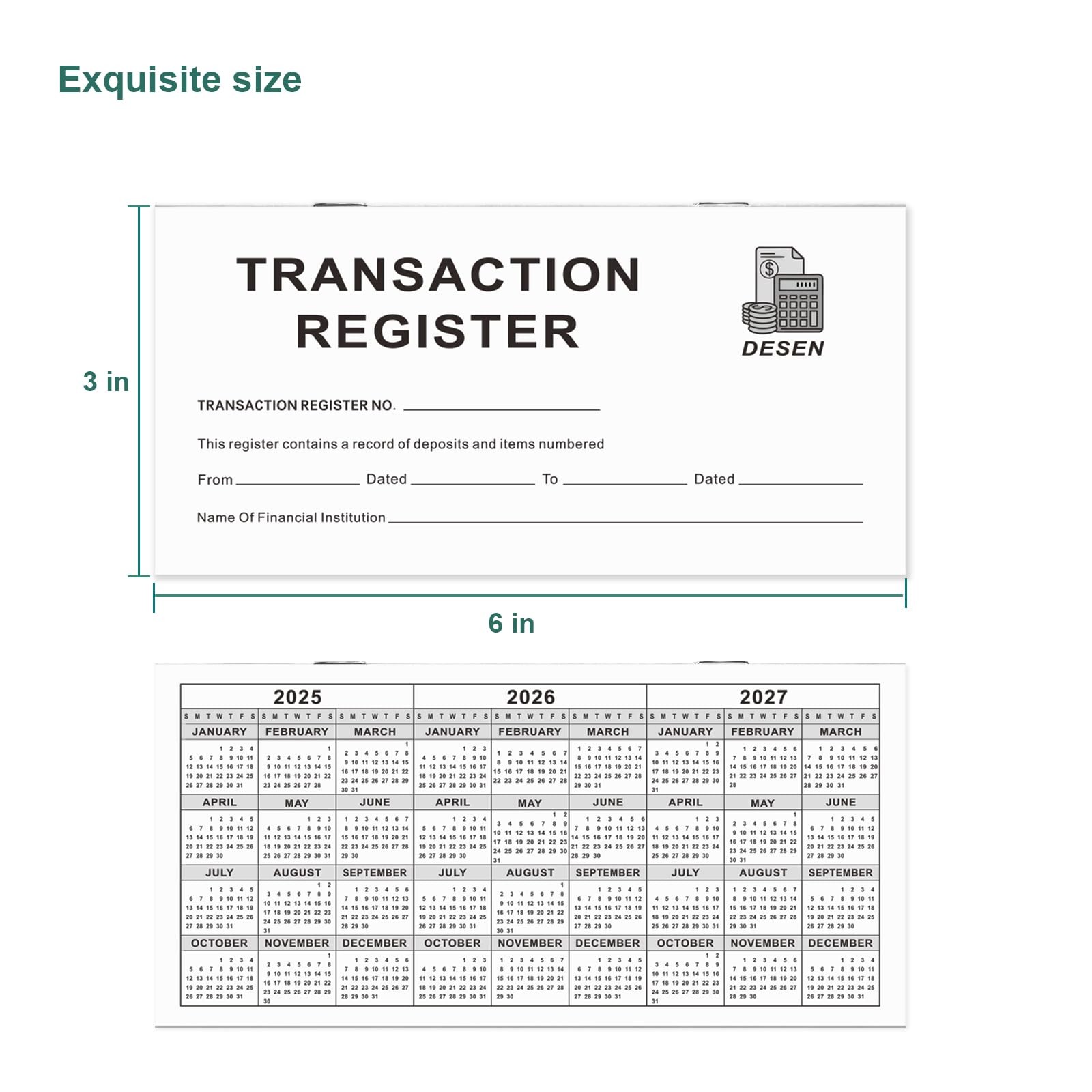 20 Pack Checkbook Register, Blank Ledger Transaction Book for Personal & Busi…