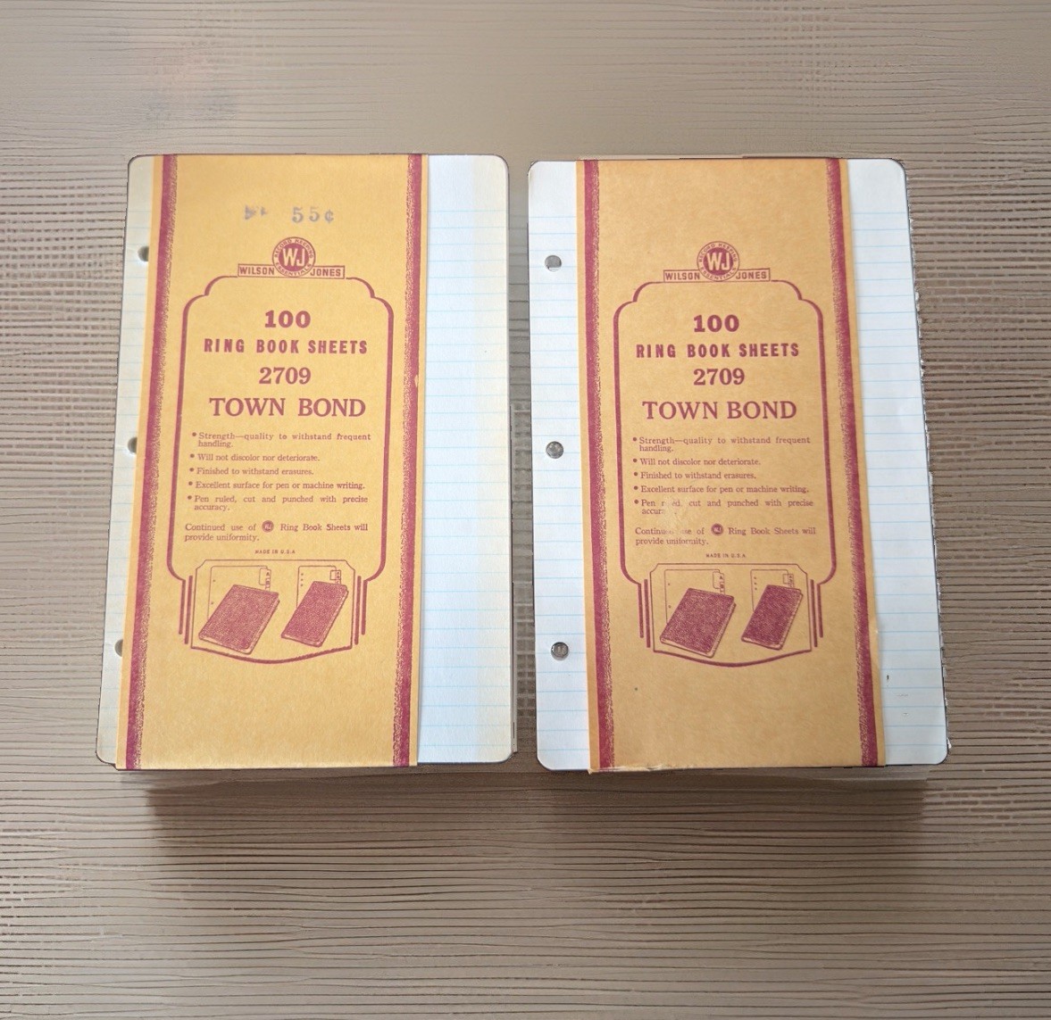 Wilson Jones Vintage Faint Ruled 2709 White Town Paper 200 Sheets/Box 8.5×5.5