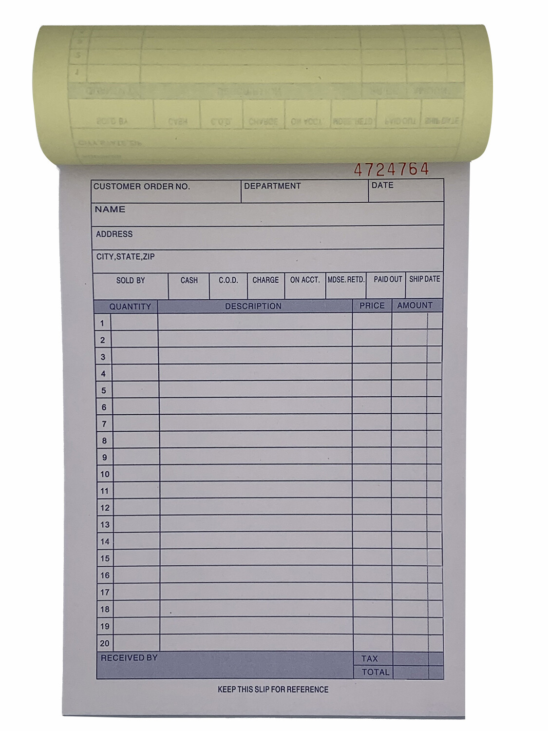 5 Pack – 30 Sets 5 9/16″ X 8 7/16″ 2-Part Carbonless Purchase Order