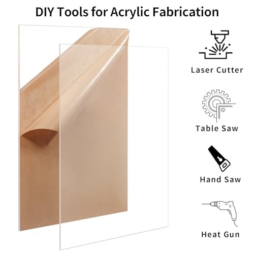 2 Pack Clear Acrylic Sheets 8×10 Inch 1/8 Thick Plexiglass Panels DIY Craft Sign