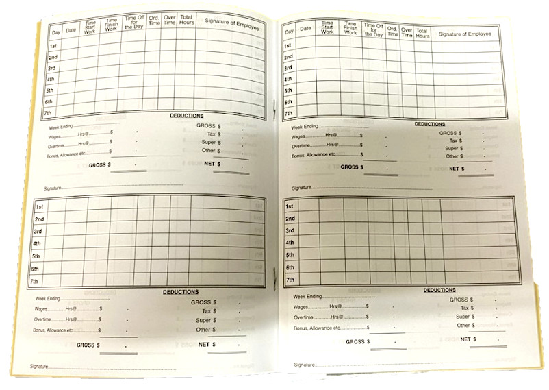 10 x Olympic Yearly Time and Pay Wages Book 32 Pages ATO Compliant A5 210x148mm