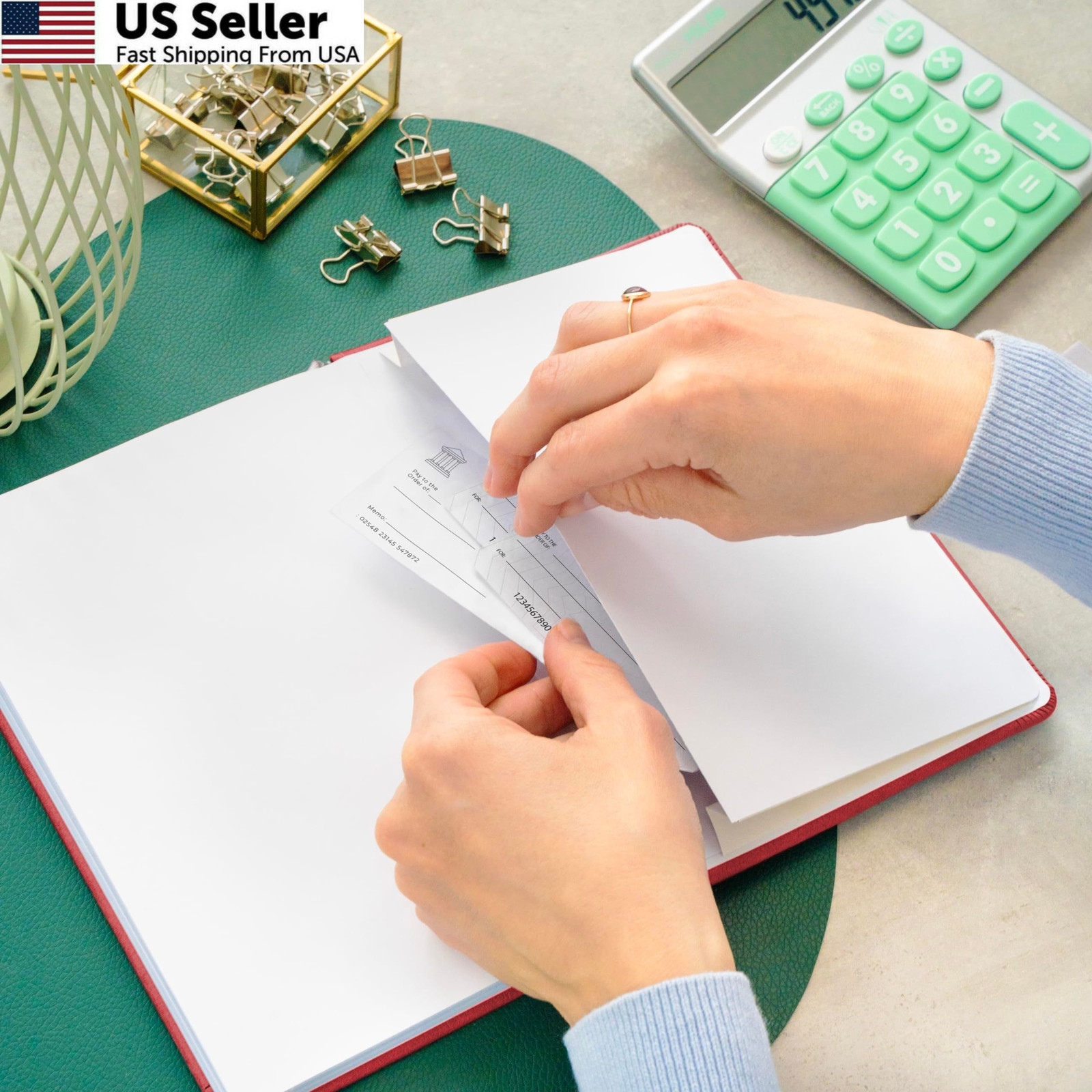 Skyline Check Register – Accounting Ledger Log Book A5 (5.8” x 8.3”), Red