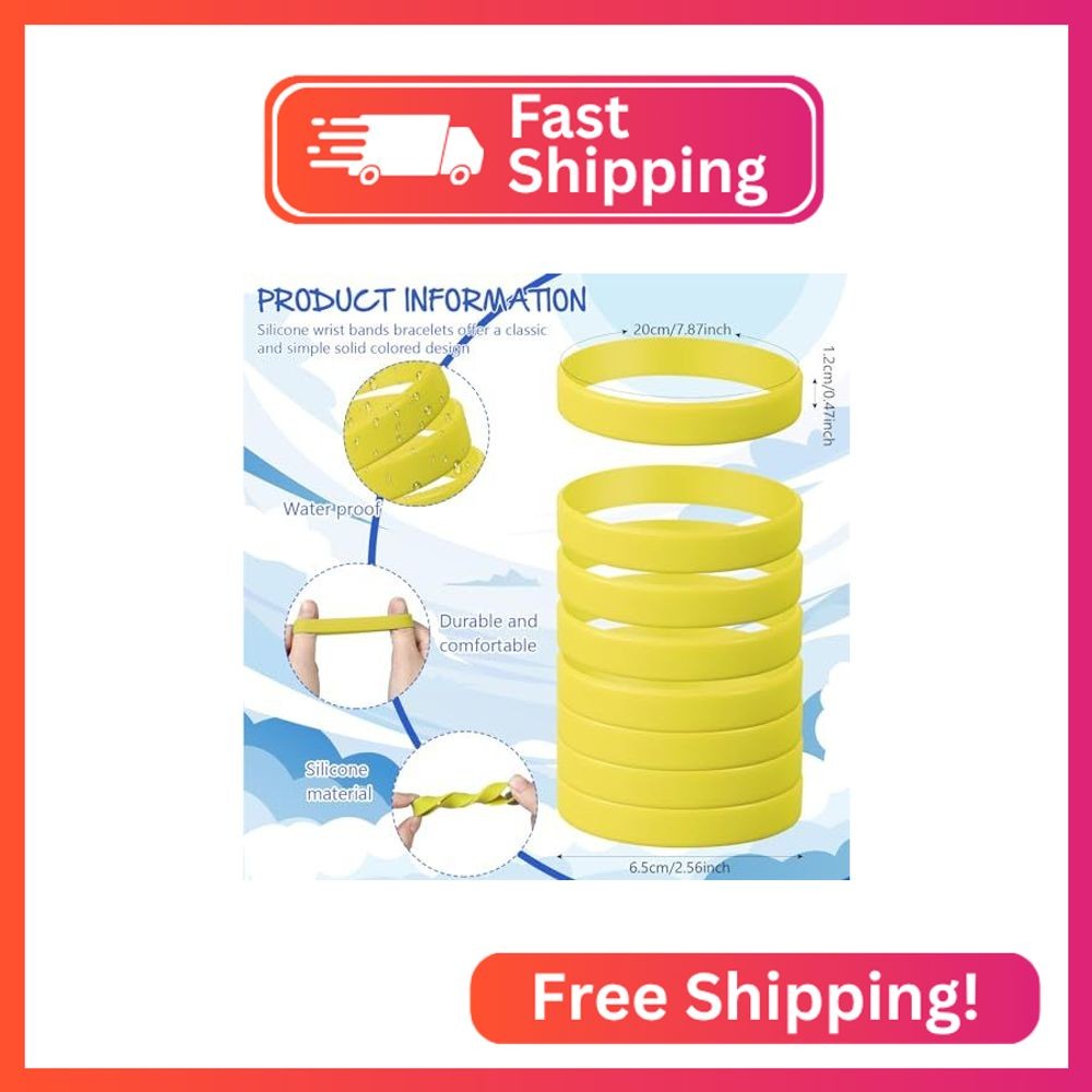 kymqlyw 120 Pcs Plain Silicone Rubber Bracelets Solid Color Rubber Wristbands Sp