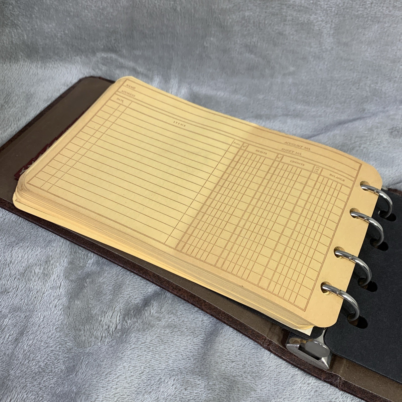 VTG Mead Debit-Credit-Balance Forms Ledger Outfit 26 Dividers A-Z Index Brown