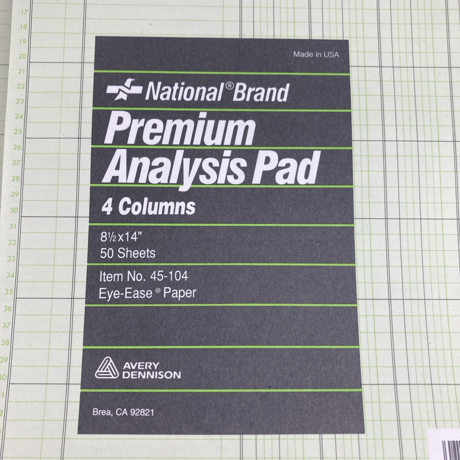 7 X National Brand 4 Column Analysis Pad 45-104 – 14″ x 8 1/2″ Avery