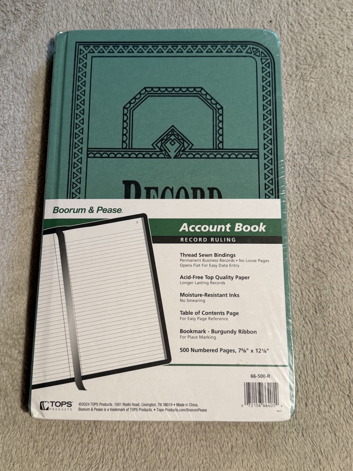Boorum & Pease Record/Account Book Journal Rule Blue 500 Pages 12 1/8 x 7 5/8