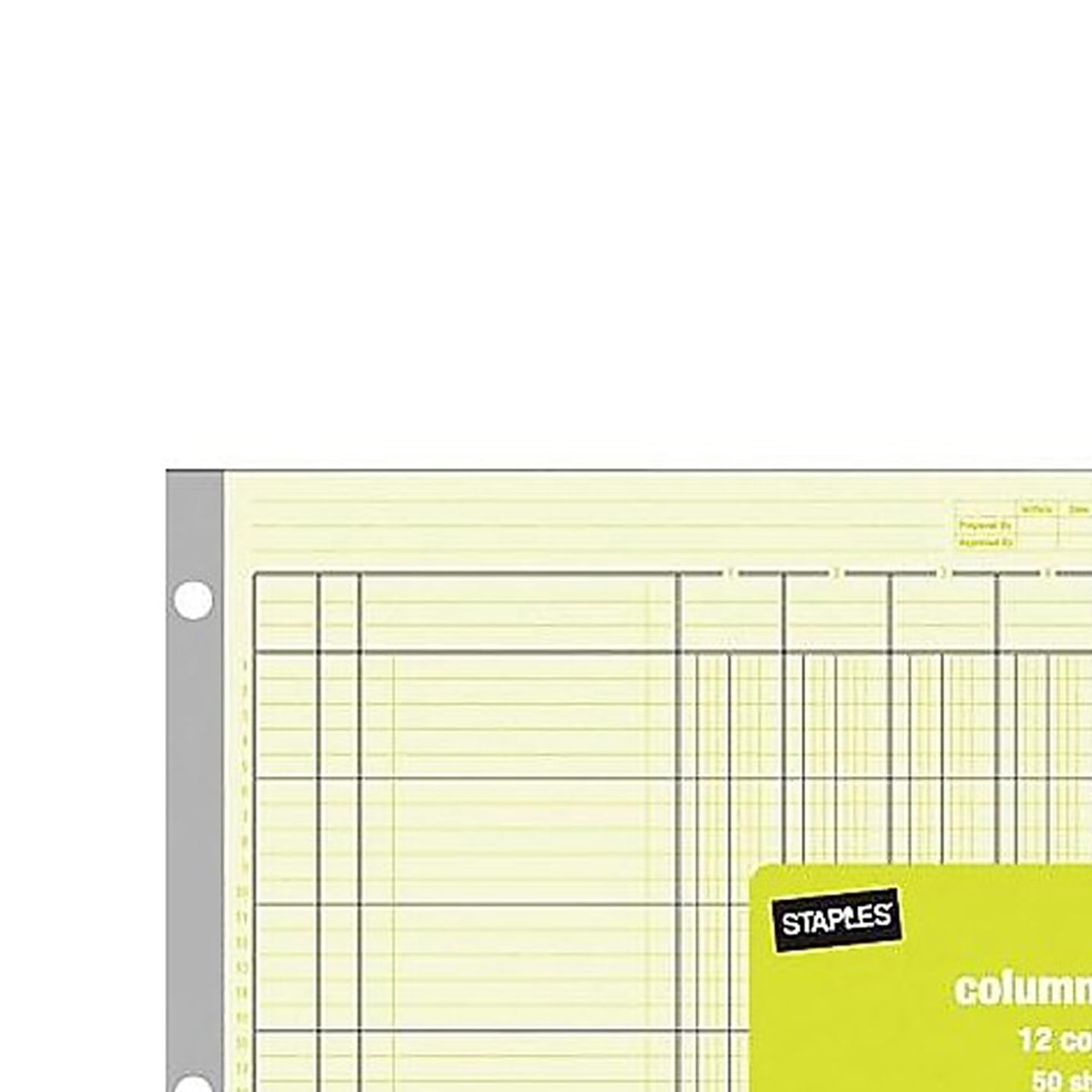 Staples Columnar Book, 12‑Column Accounting Ledger, Green Analysis Record Book,