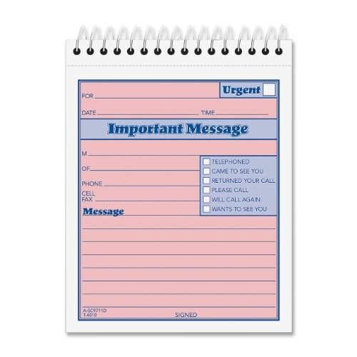 Cardinal Brands TOP4010 Important Message Book 50 Sheets Pink