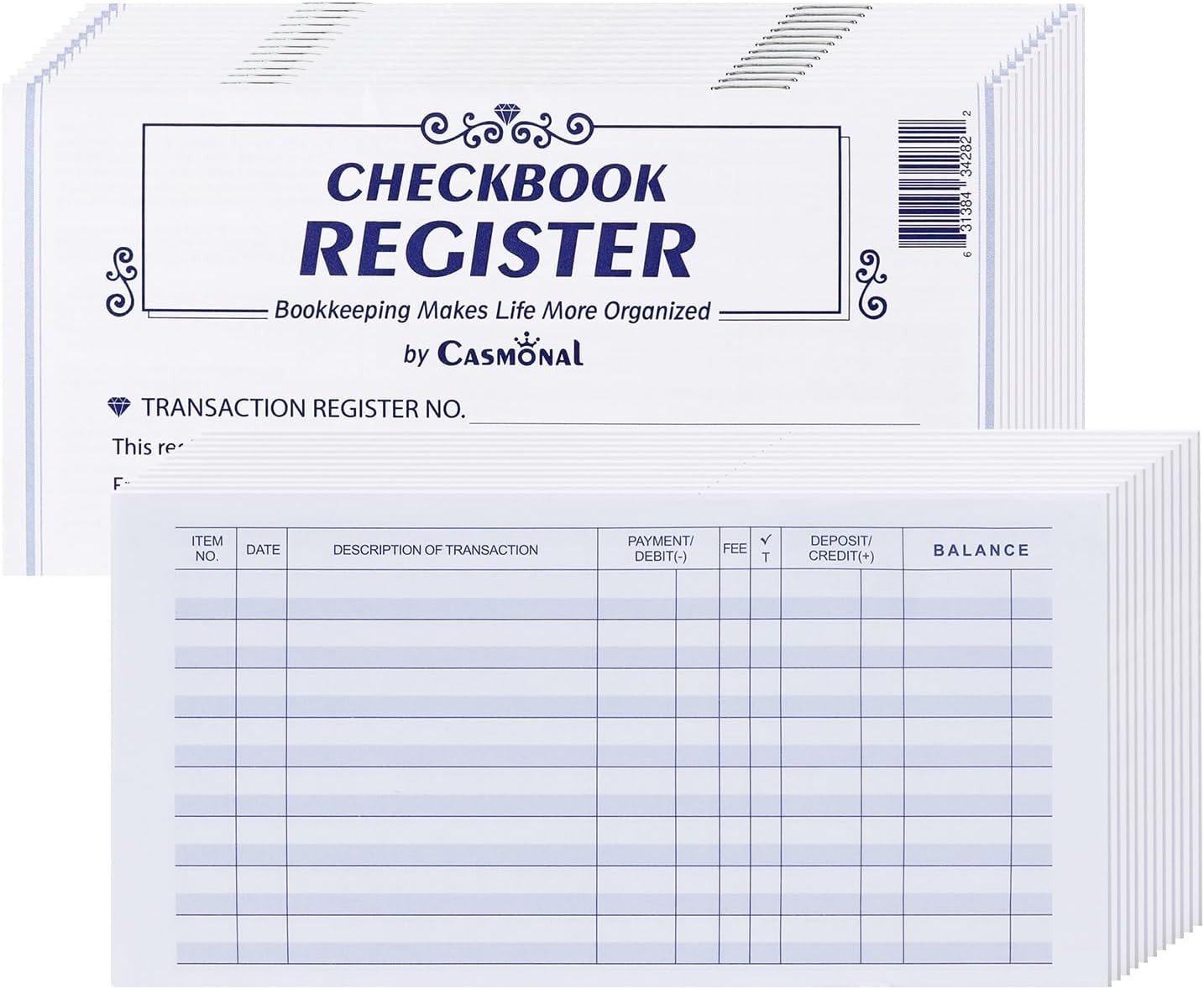 32-Pack Compact Check Registers for Personal Finance and Small Businesses