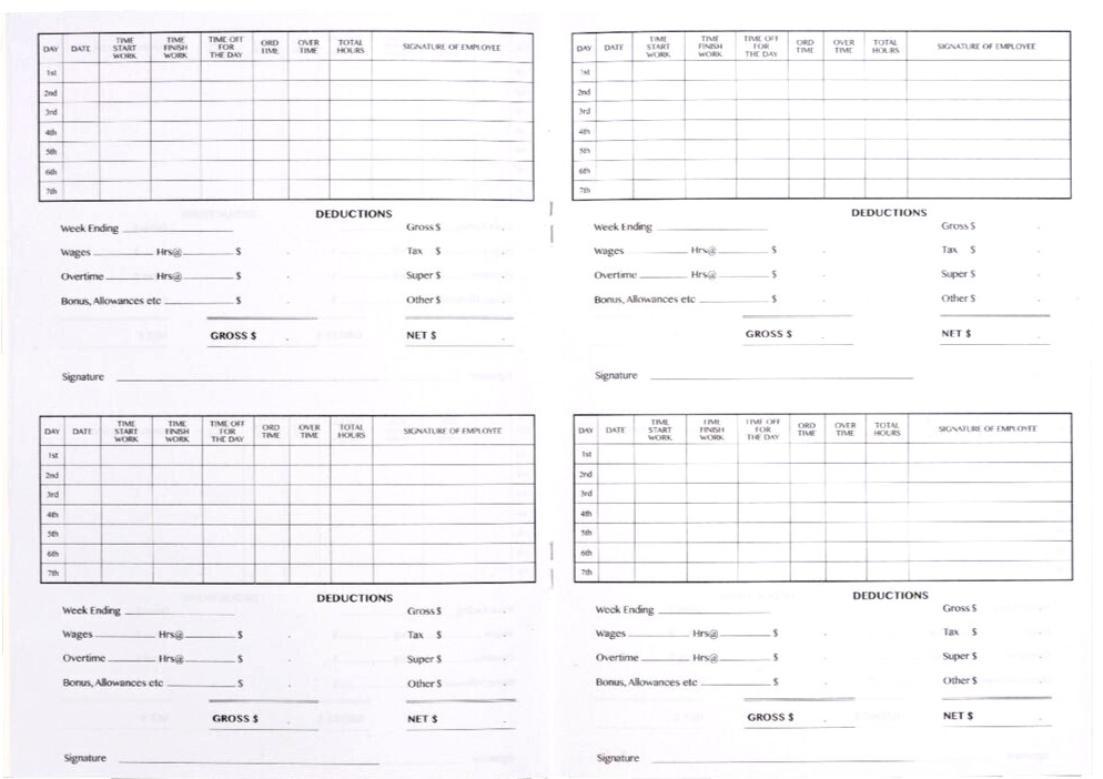 NEW 5 x Olympic Yearly Time and Pay Book 32 Pages ATO Compliant A5 210 x 148mm *