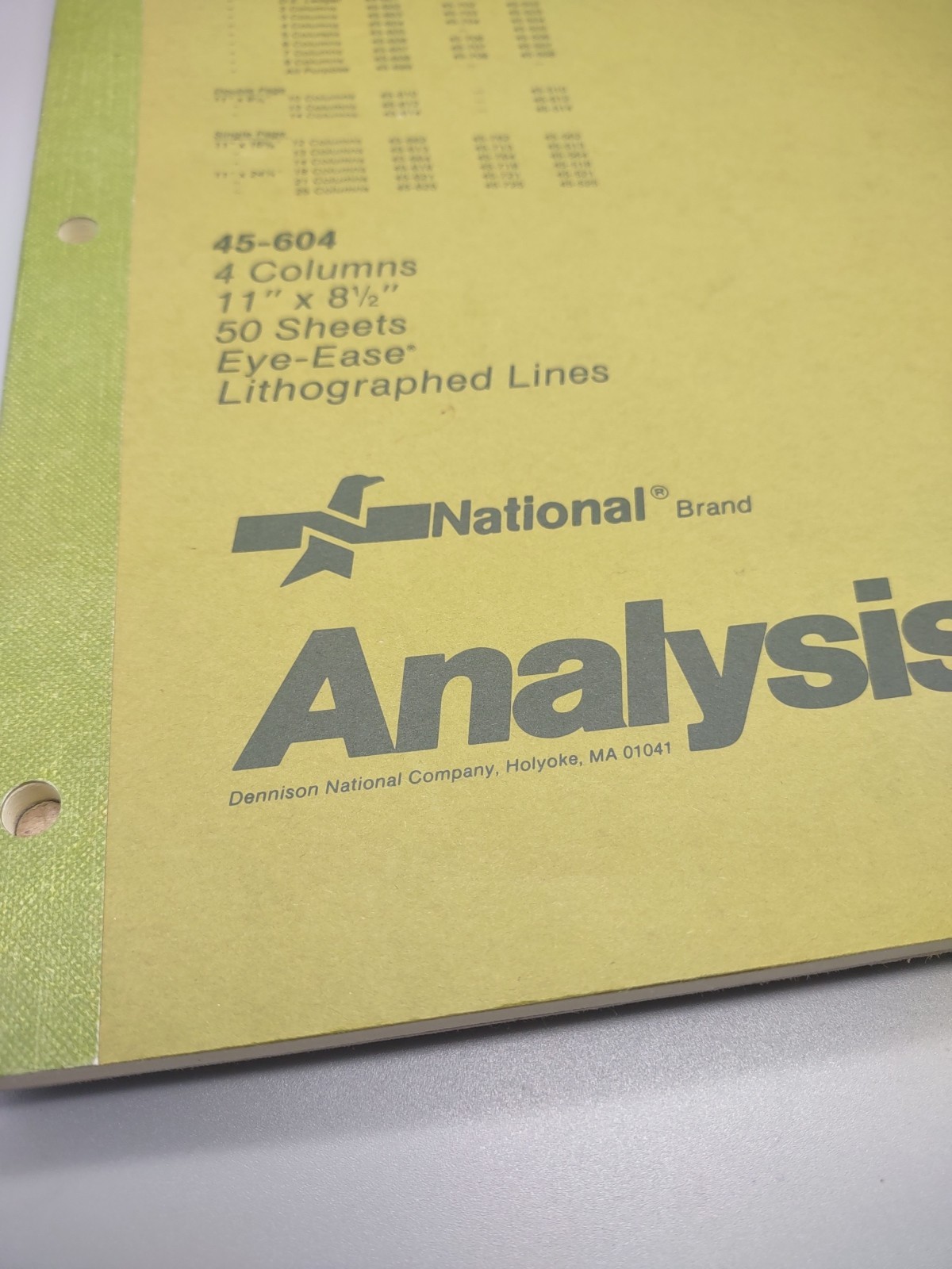 X2 National Brand Analysis Pads 4 Column 45-604 VTG New 50 Sheets 11×8.5 Ledger