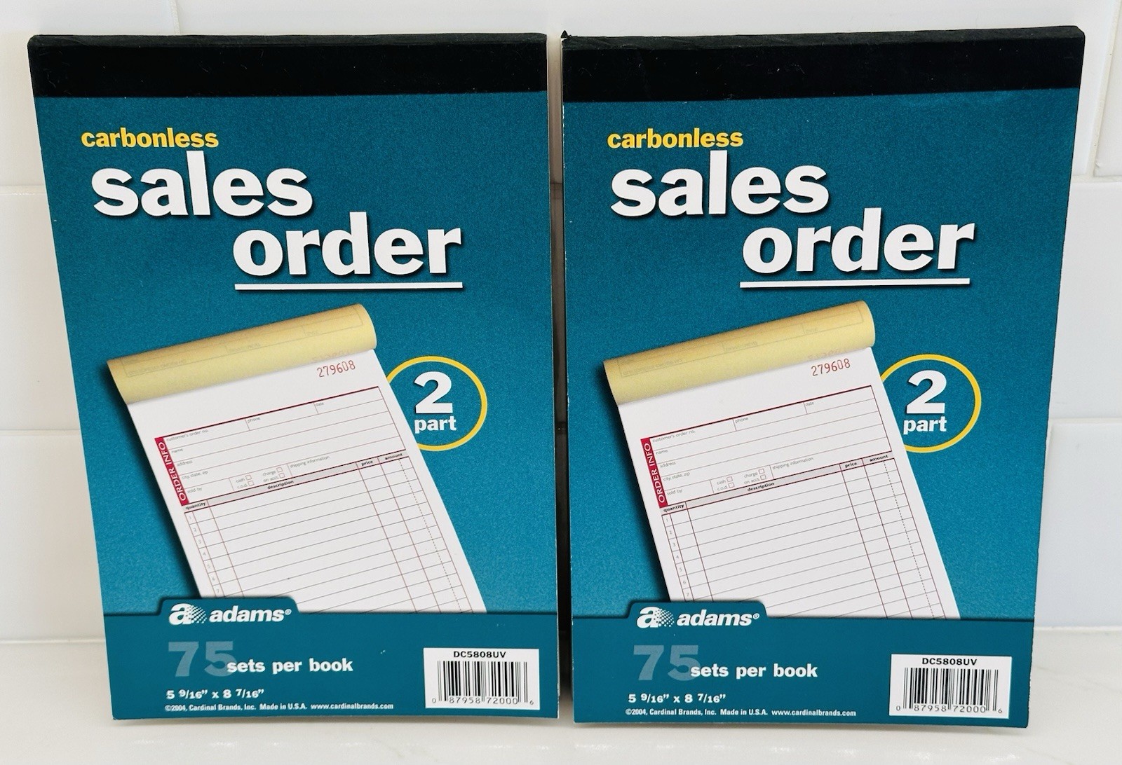 2 Pack Sales Order Book Carbonless 2 part 75p each Adams DC5808UV