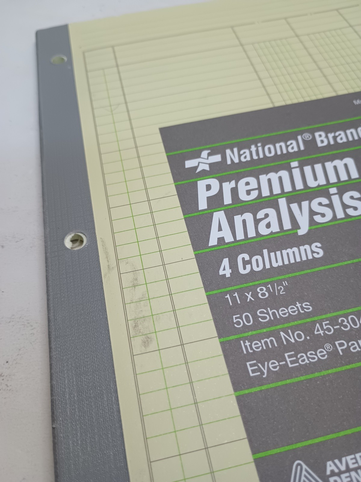 (1) New Premium Analysis Pad Set 2 5 column 45-605 National Avery Green 8.5×11.