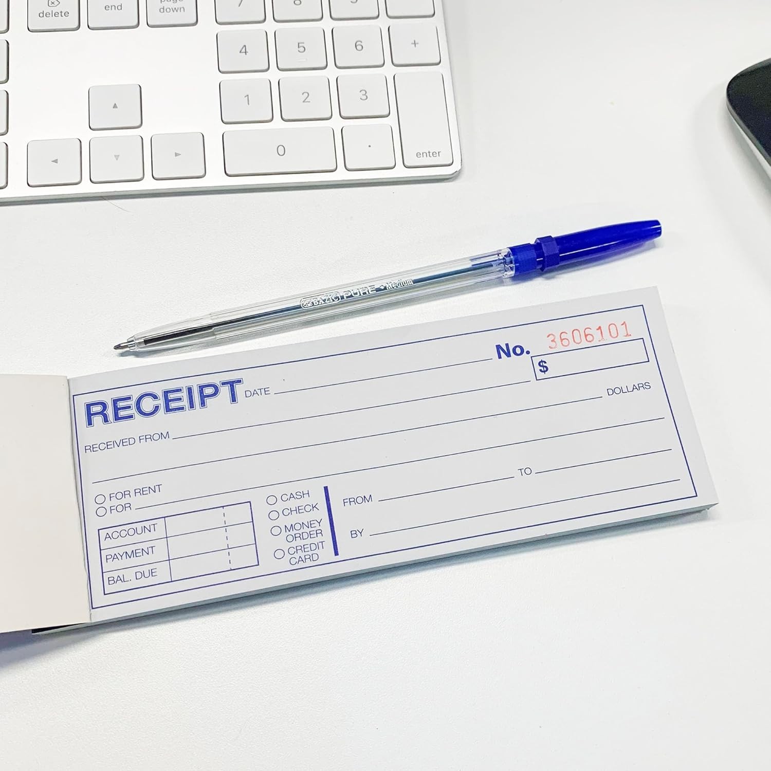 Portable 2-Part Carbonless Receipt Book: 50 Sets for Efficient Record Keeping