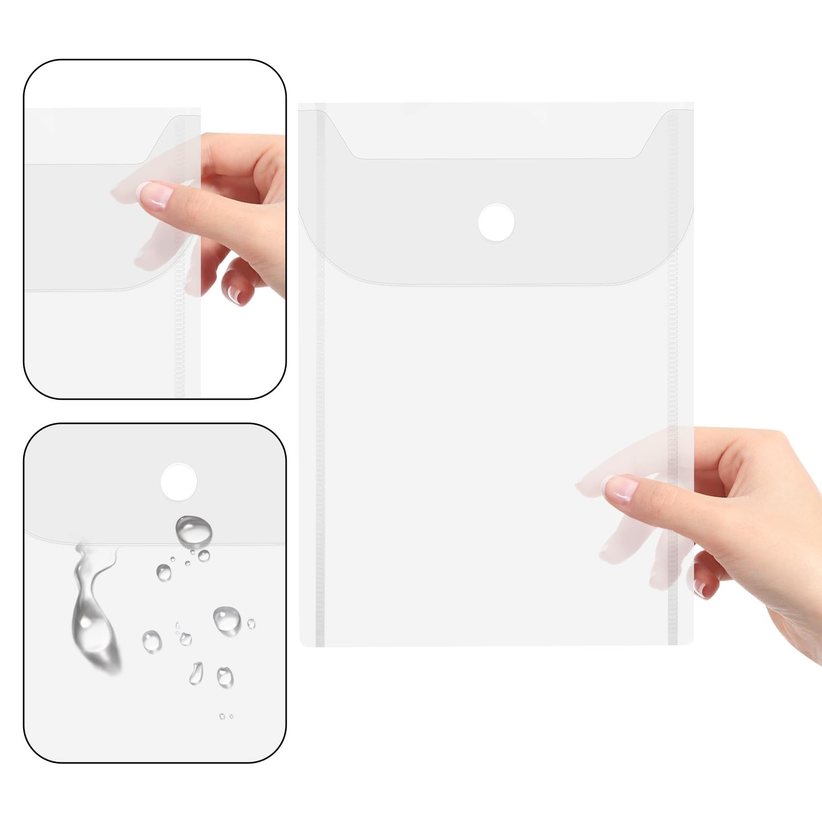 10 PCS Clear Envelope Pouch 7 X 5 Inch Plastic 5″ x 7″, Transparent