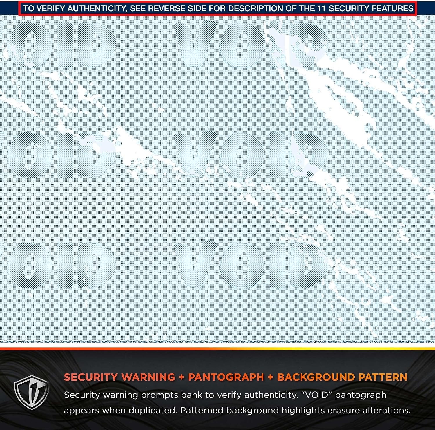 ANSI Compliant Blue Marble Top Checks, 2500 Sheets