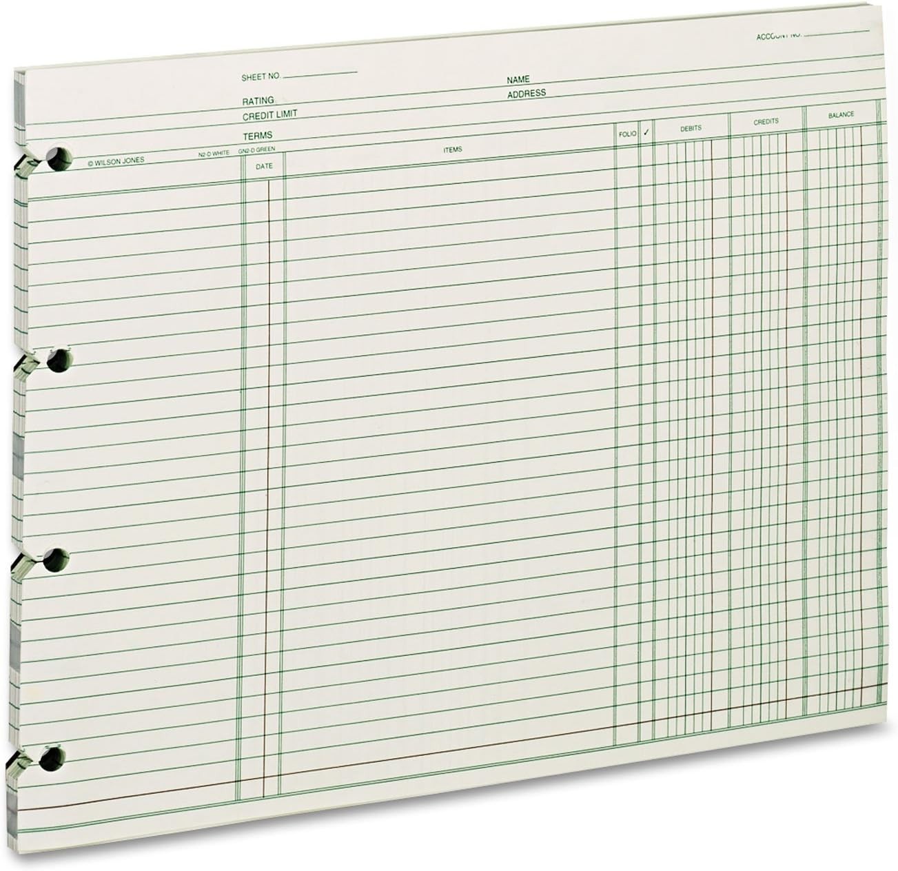 Ledger Paper Pack – 100 Sheets, Green, 9.25 x 11.87 Inches