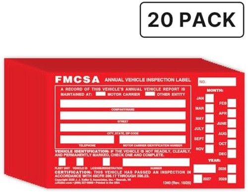 J. J. Keller 20-Pack, Aluminum Annual Vehicle Inspection Label with Punch Box…
