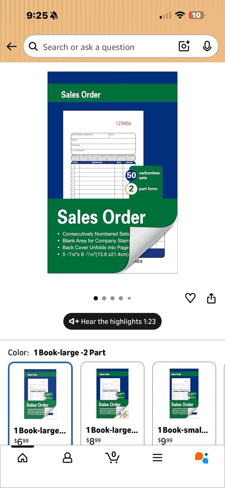Sales Order Book 2 Part Carbonless 50 Sets Sales Orders Form
