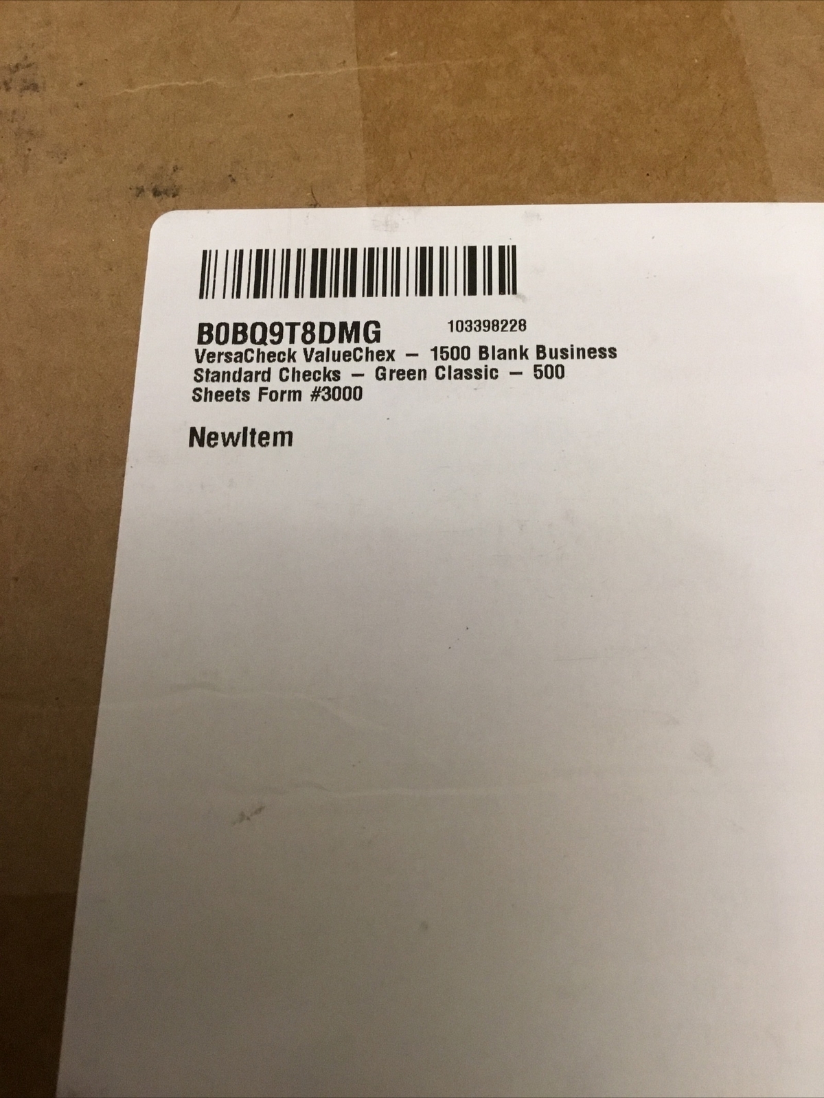 VersaCheck ValueChex 500 Blank Business Voucher Checks Green Classic 3 Per Page