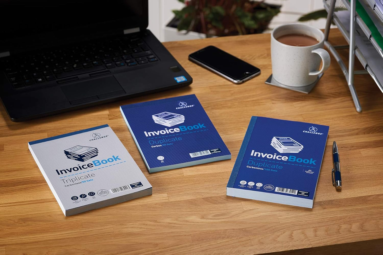 Large Duplicate Invoice Book, Carbon without Vat, 50 Pages, 1 Pack, A4 (297 X 19