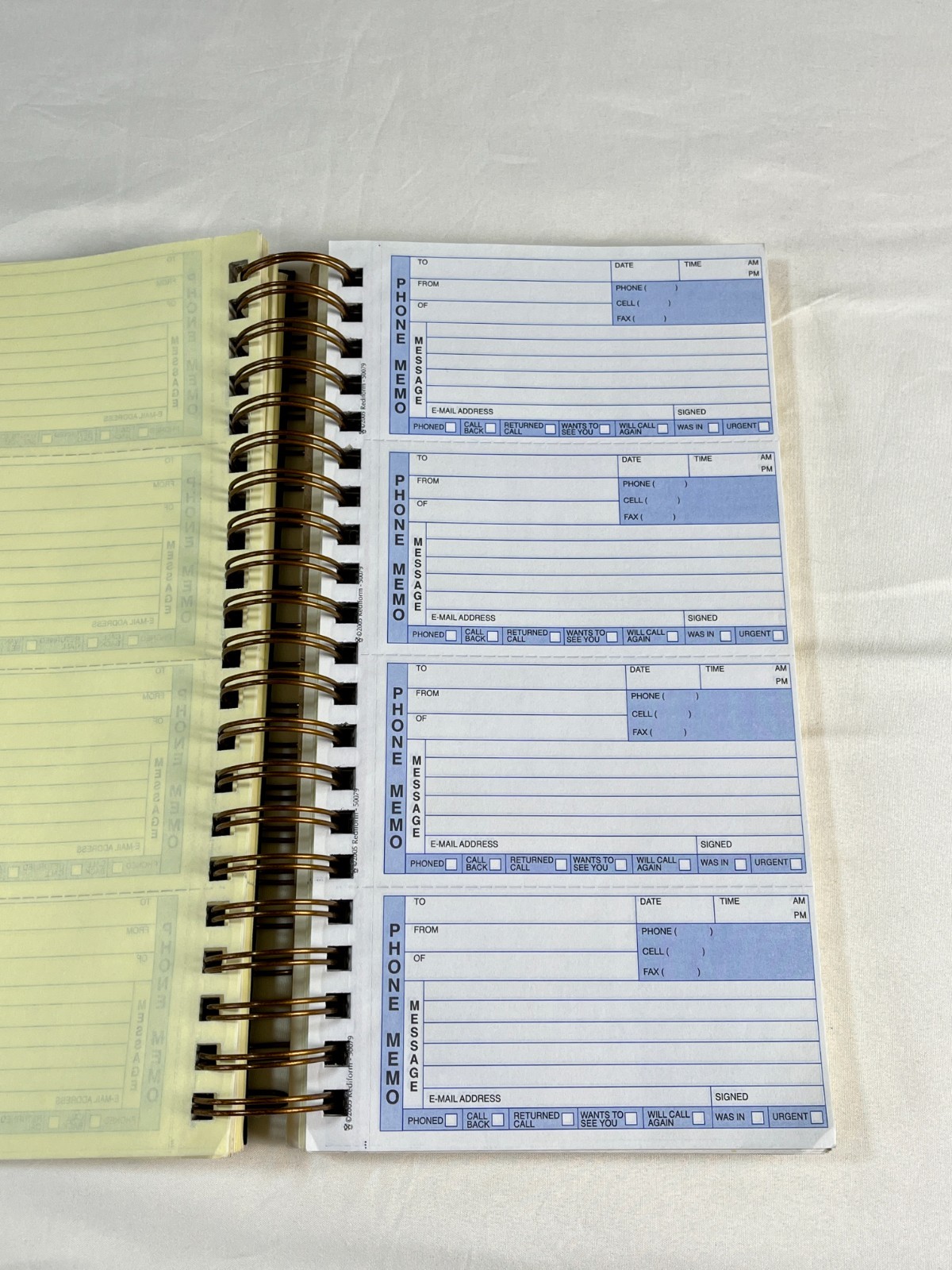 Vintage Rediform Gold Standard TELEPHONE MESSAGE BOOK – Spiral Wire Bound