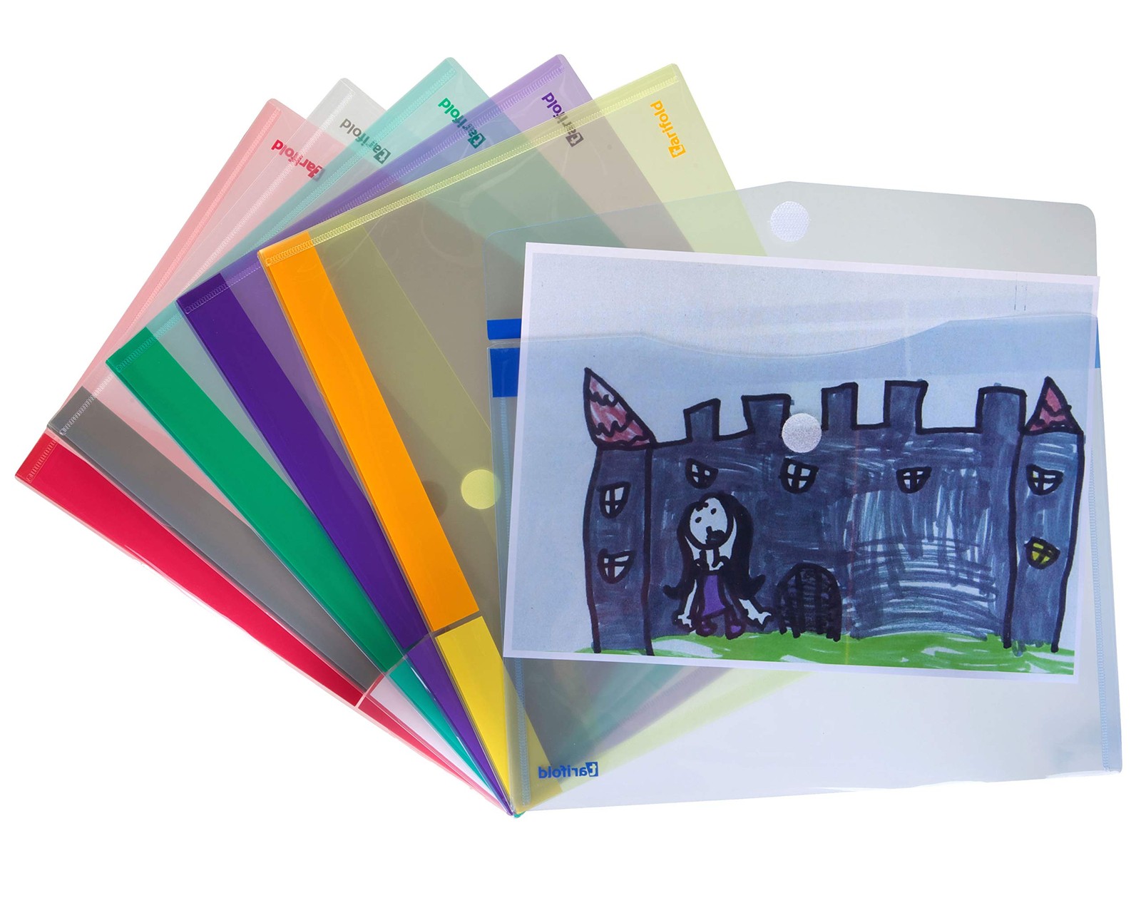 DJOIS 12-1/2″ x 9-1/2″, Assorted (Blue, Purple, Green, Yellow, Pink, Clear)
