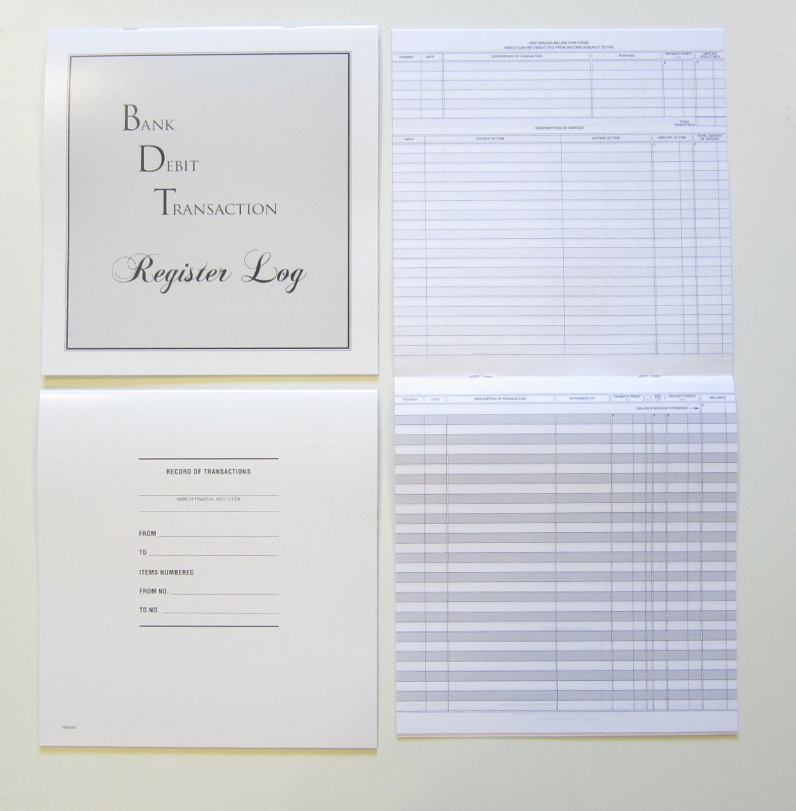 9 NEW BDT LARGE PROFESSIONAL DESK CHECKBOOK TRANSACTION REGISTERS TAX RECORD LOG