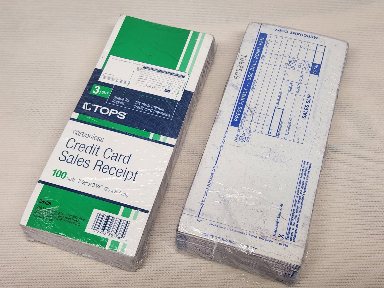 200 LONG 3 PART Credit Card Imprinter Sale Slips Credit Charge Receipt Drafts