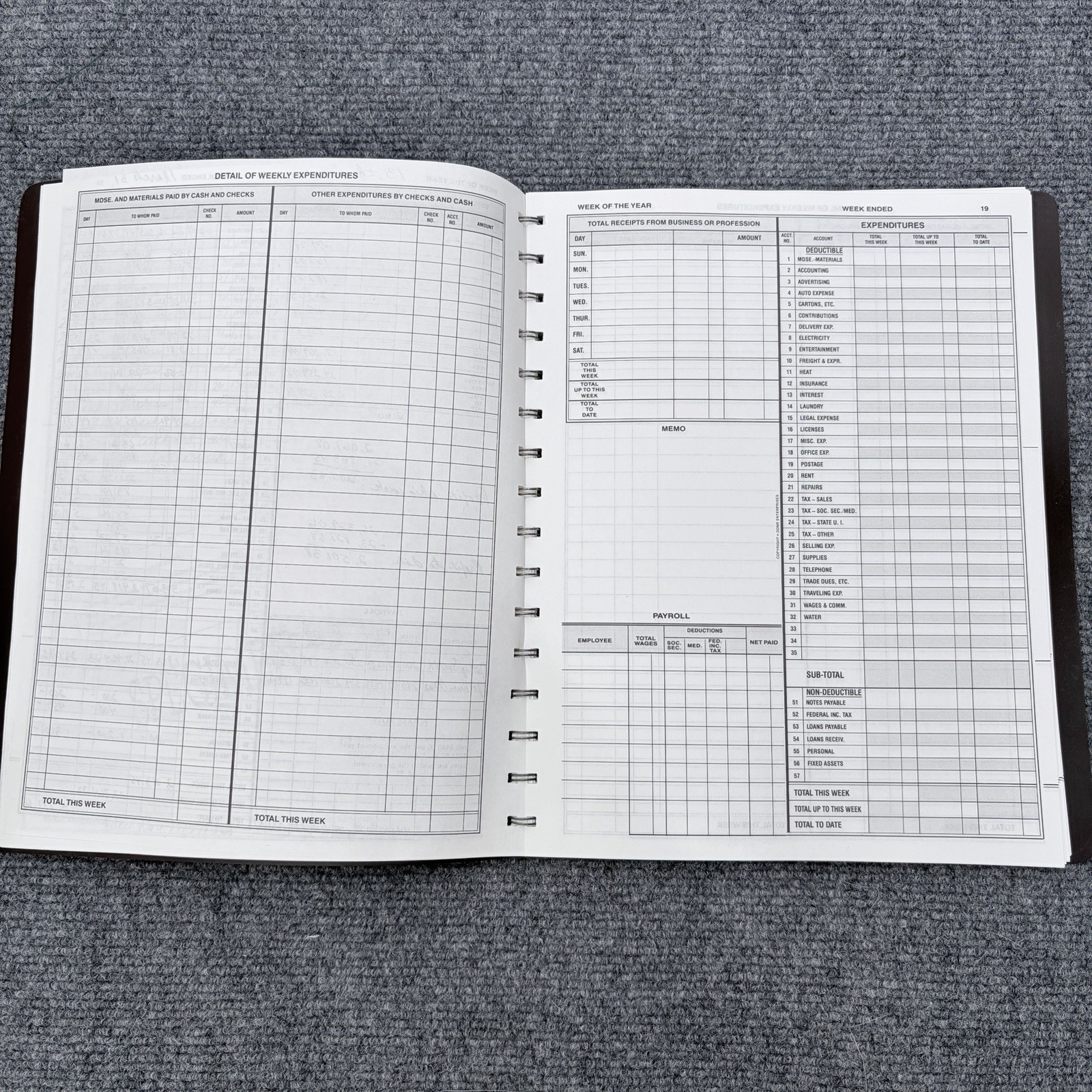 Dome Simplified Weekly Bookkeeping Record Tax Accounting Ledger No. 600 Book NEW