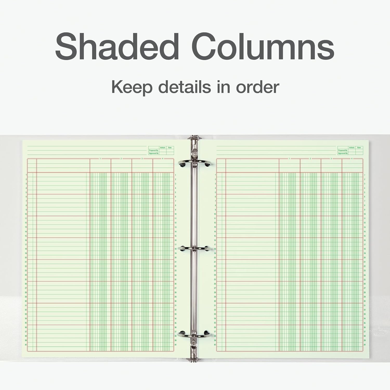 Adams Columnar Analysis Pad, 4 Column Ledger, 8.5″ x 11″, 100 Pages (50 Green