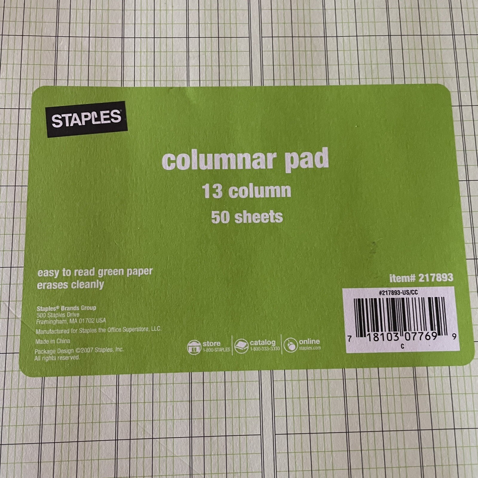 Staples 217893 Columnar Pads 13 Columns 11″X 16 5/16″