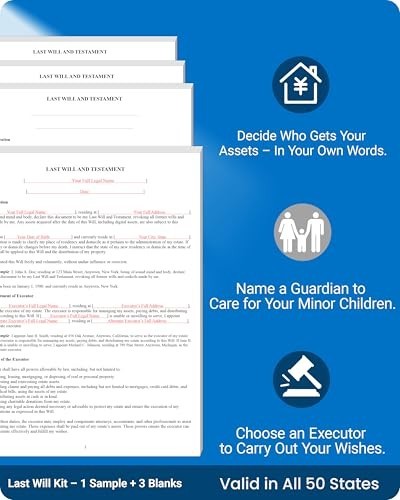 4-in-1 Estate Planning Kit: Last Will, Living Trust & Power of Attorney Forms –