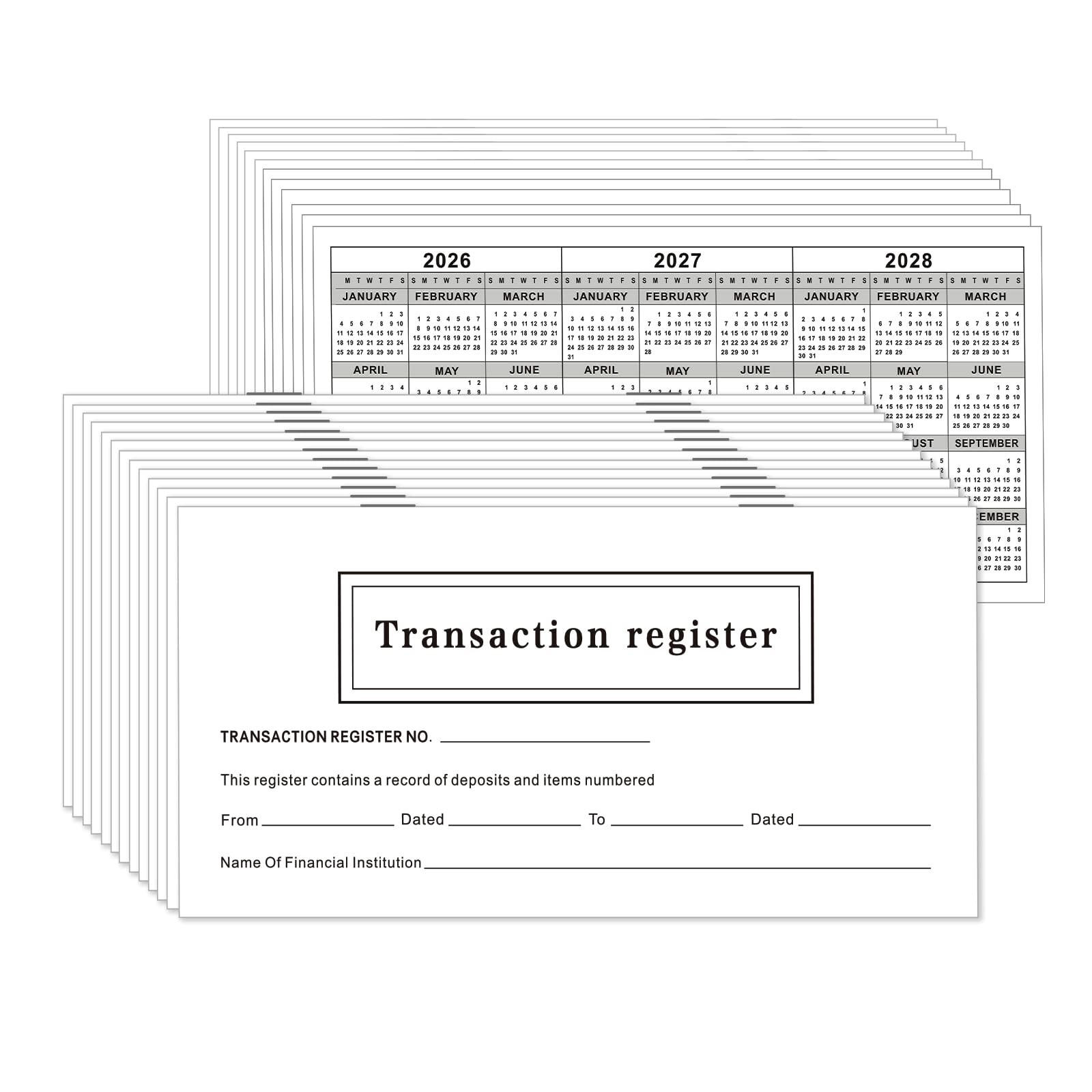 20 Pack 6″×3″ Check Registers for Personal Checkbook Blank Ledger Transacti…