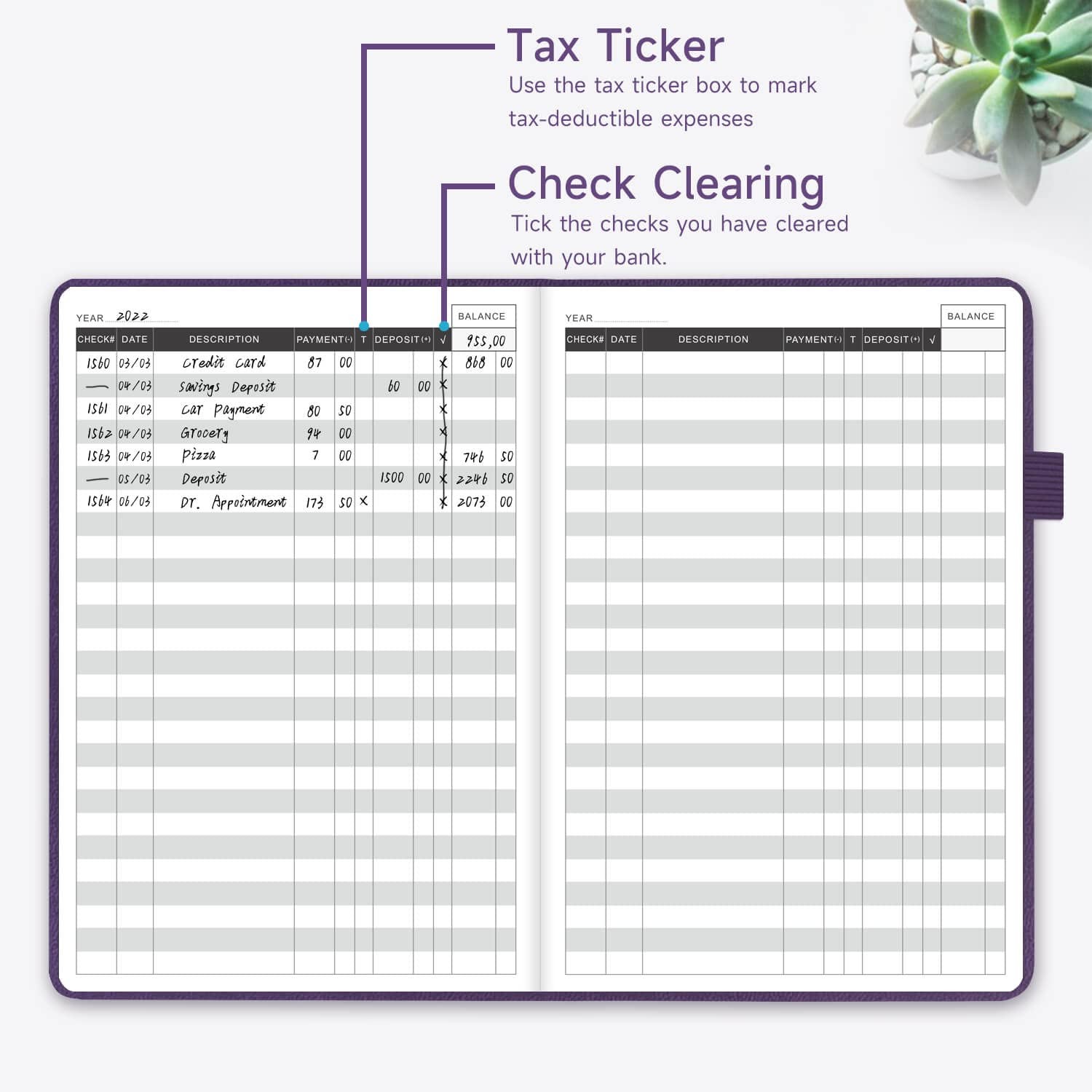 KUMEER Check Register – Elegant Check Registers for Personal Checkbook with C…