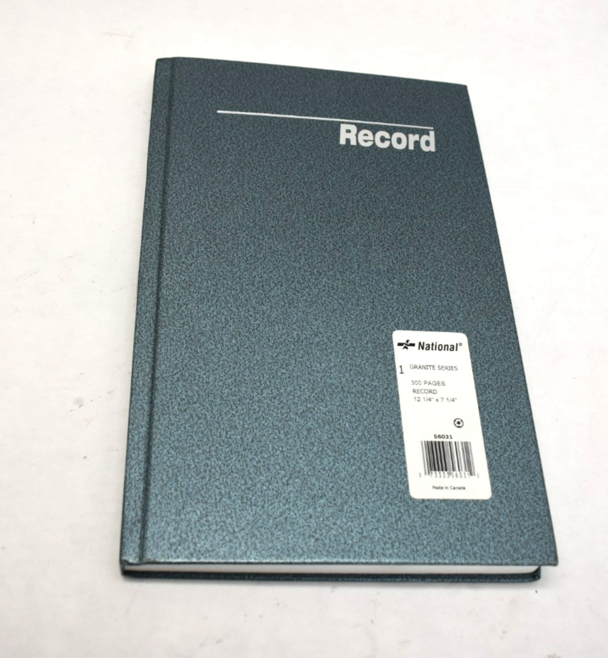 National Granite Series 300 Pages Avery 12¼”x7¼” Ledger Account Hardcover