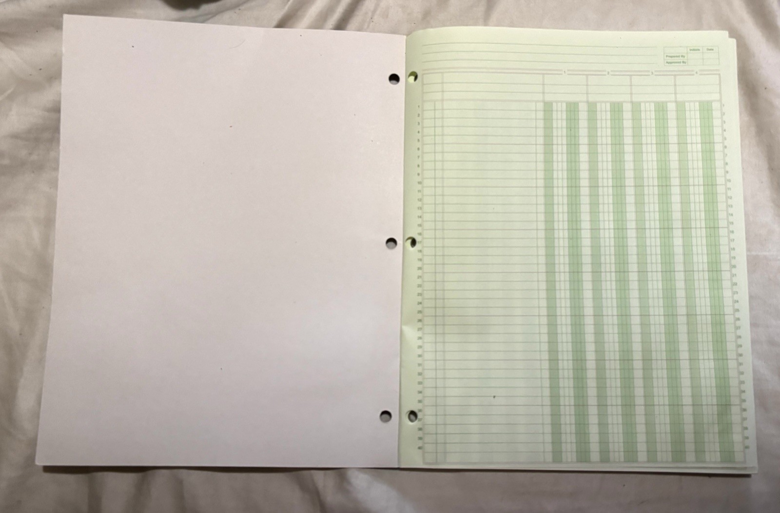2X Norcom Columnar Ledger Pads 4 and 6 Columns 8.5″ x 11″ Letter Size 50 Sheets