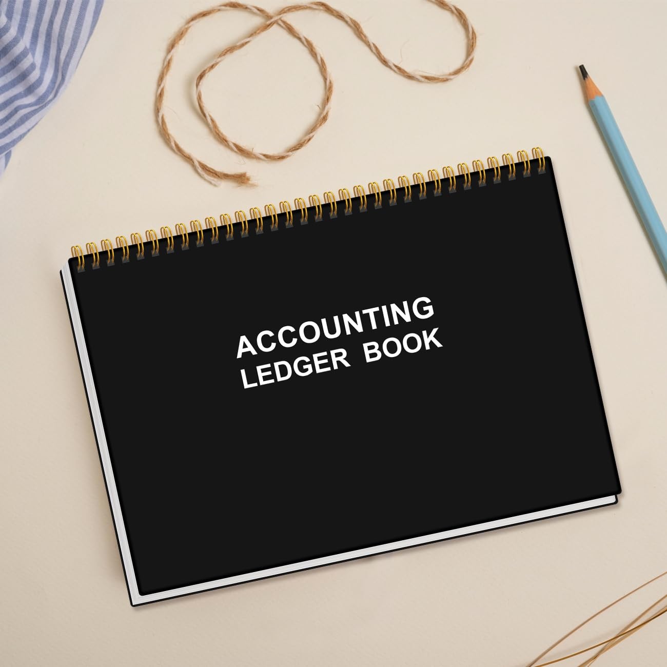 Accounting Ledger Book – A5 for Bookkeeping, Small Black